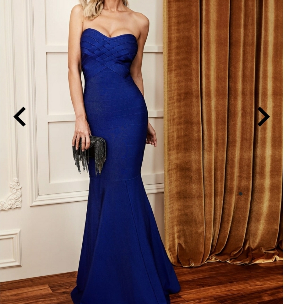 Marciano Royal Blue Strapless Dress